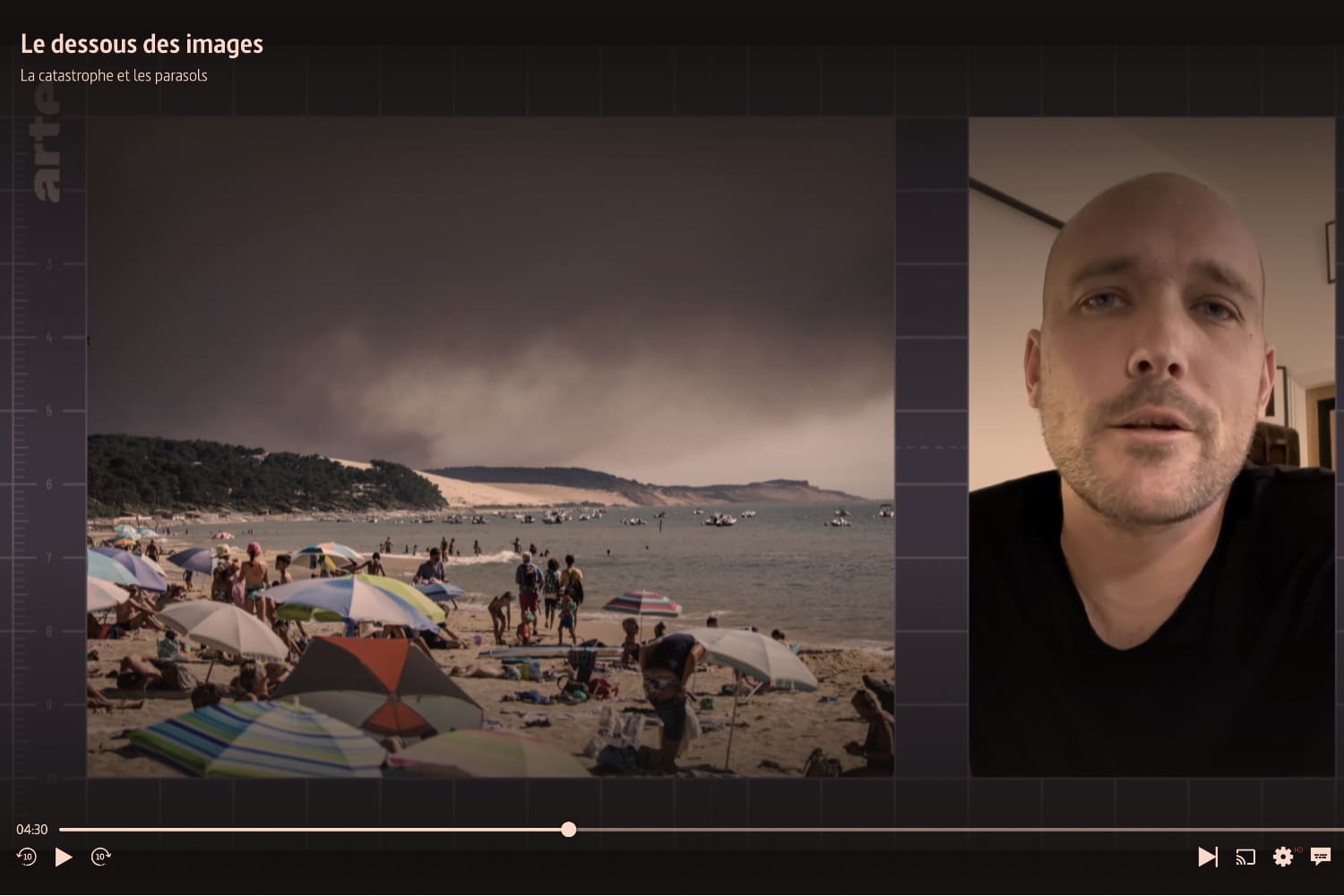 Thibaud Moritz - La catastrophe et les parasols avec ARTE dans l'émission « Le dessous des images »