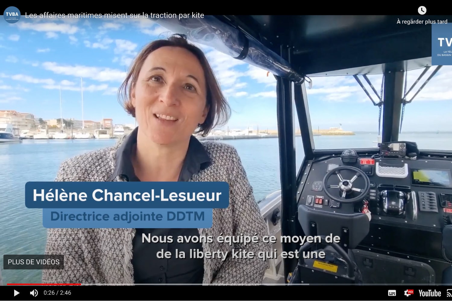 Hélène Chancel-Lesueur - Directrice Adjointe DDTM nous parle du Brizo équipé du LibertyKite de Beyond the Sea