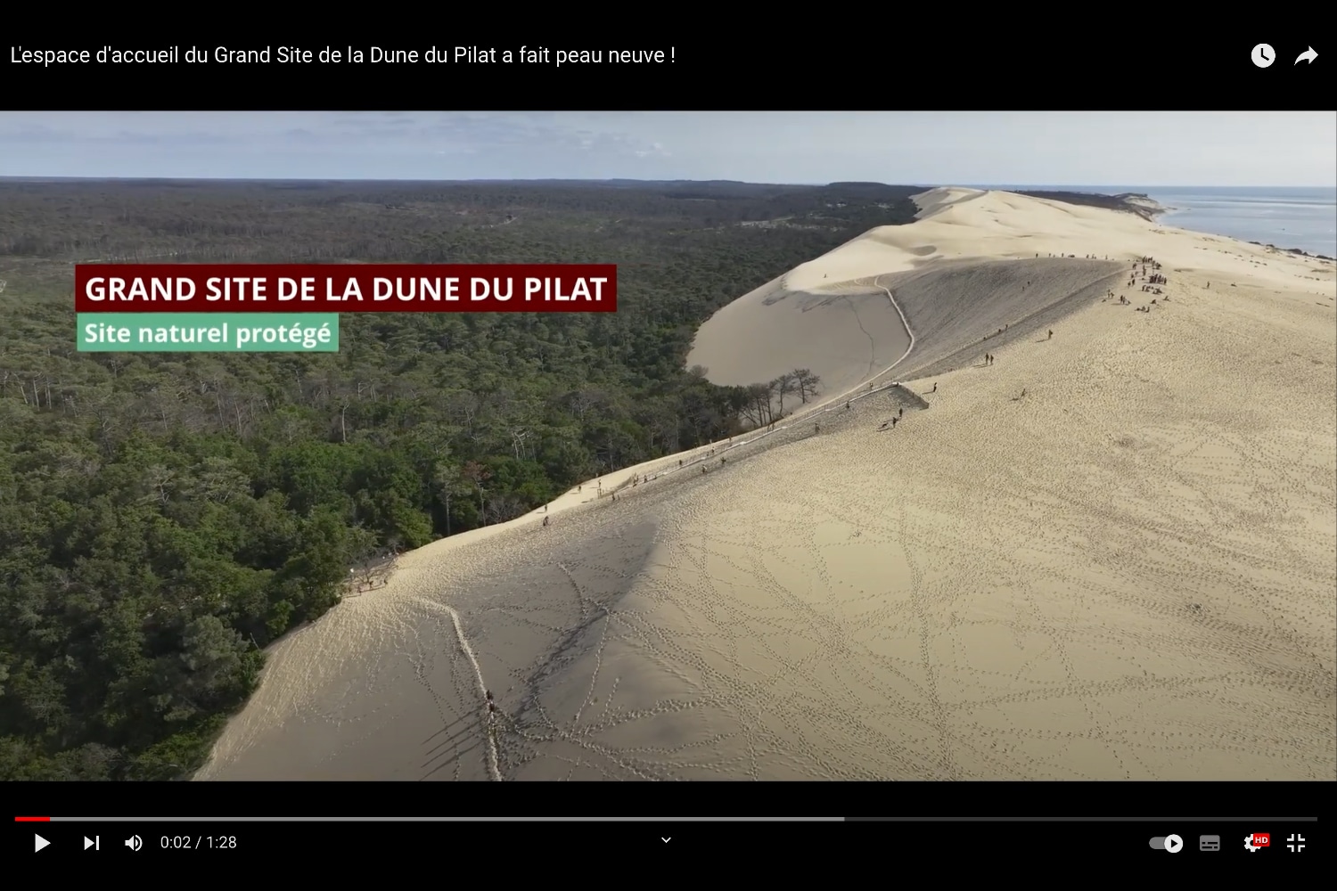 Vue aérienne de la Dune du Pilat et de son nouvel espace d'accueil
