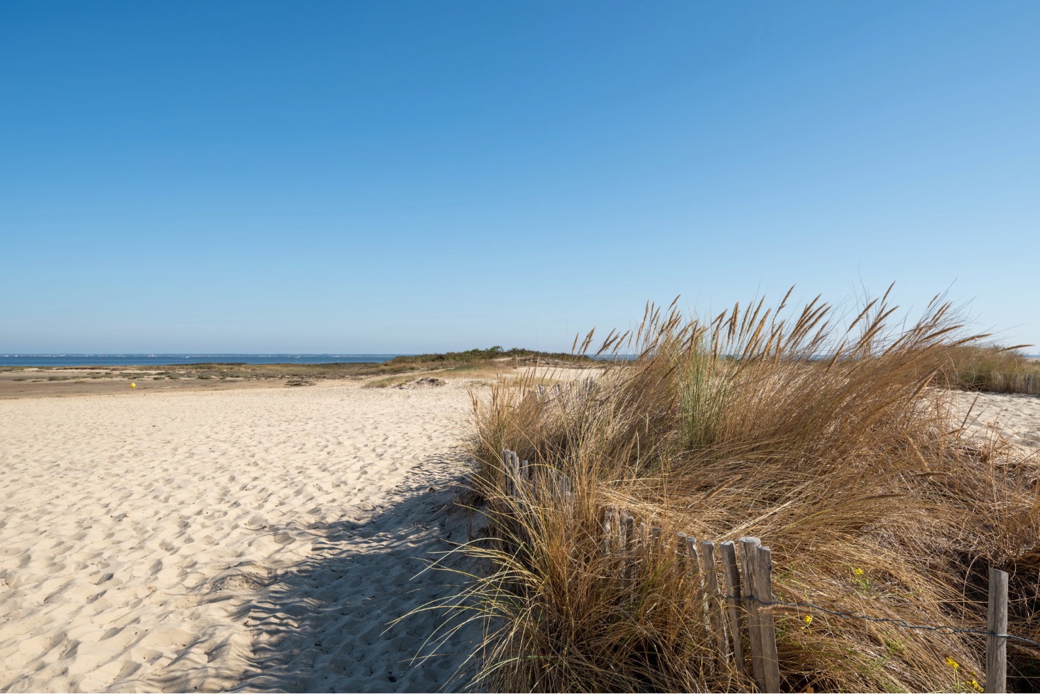 Vue de la plage de La Hume à Gujan-Mestras sans vacanciers